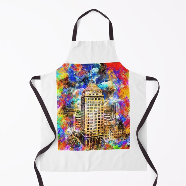 Item preview, Pacific Southwest Building in Fresno - colorful painting designed and sold by NickoPrints.