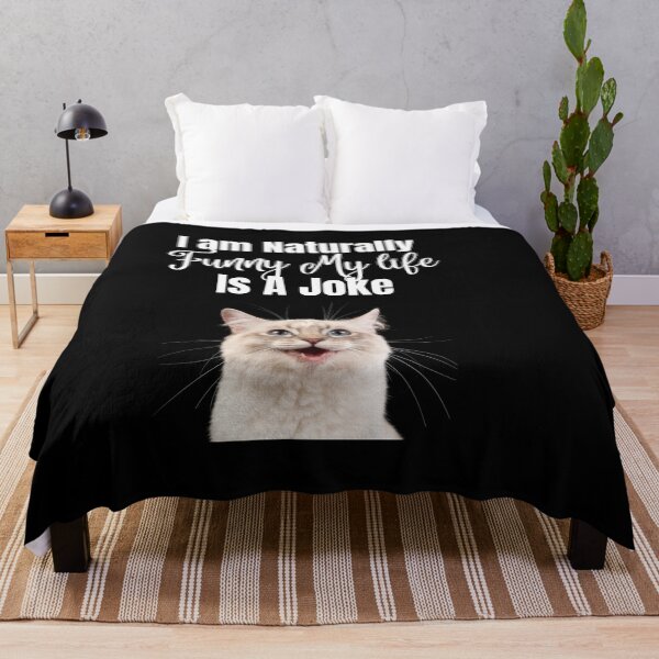 Item preview, I Am Naturally Funny My Life Is A Joke-cute cat funny saying designed and sold by CareChoice.