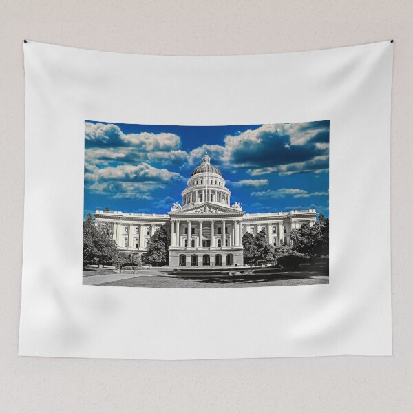 Item preview, California State Capitol in Sacramento - Black and white, with the blue sky isolated designed and sold by NickoPrints.