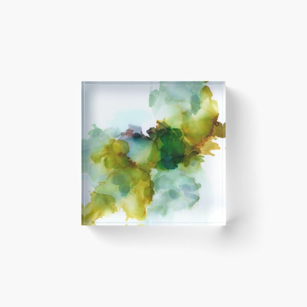 Aperçu de l'œuvre Moutarde Sarcelle pourpre imprimé aubergine abstrait créée et vendue par therawcanvas.