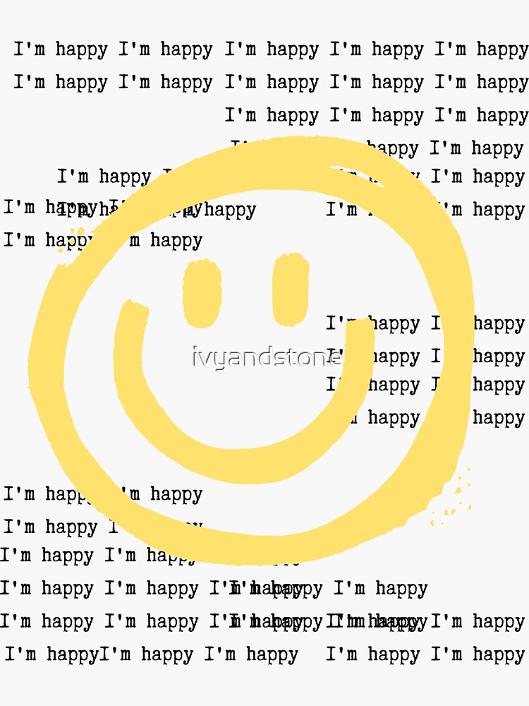 Estoy feliz cara sonriente imprimir Pegatina
