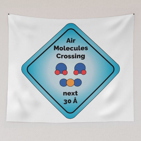 Item preview, "Air Molecules Crossing next 30 Å" Angstrom | Air molecules cross this path Warning sign designed and sold by sopfanna.