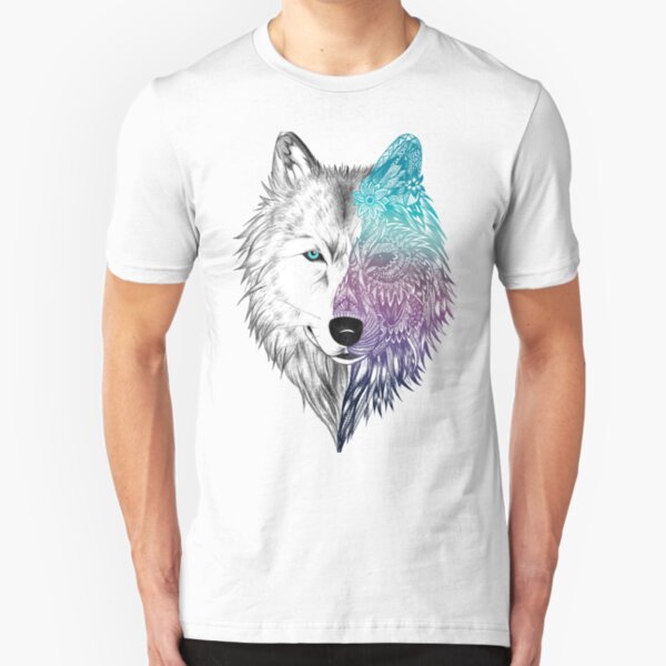 Wolf Mandala Slim Fit T-Shirt
