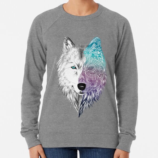 Wolf Mandala Leichter Pullover