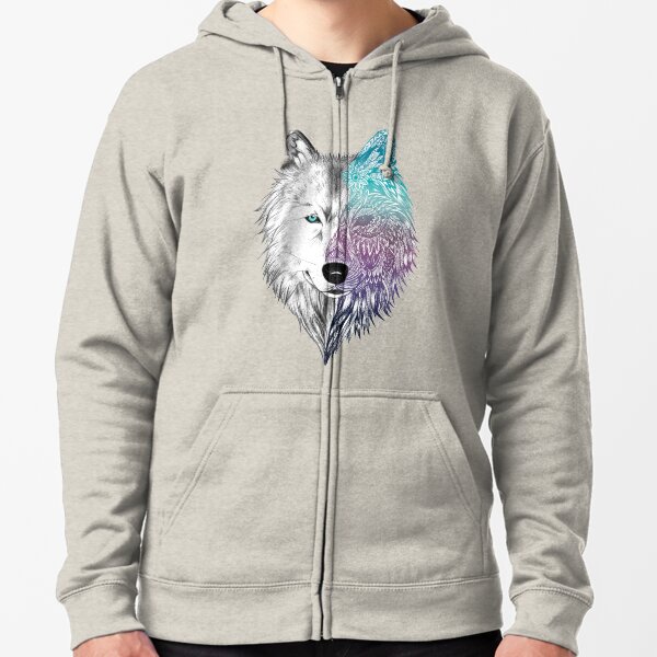 Wolf Mandala Zidika Zipped Hoodie