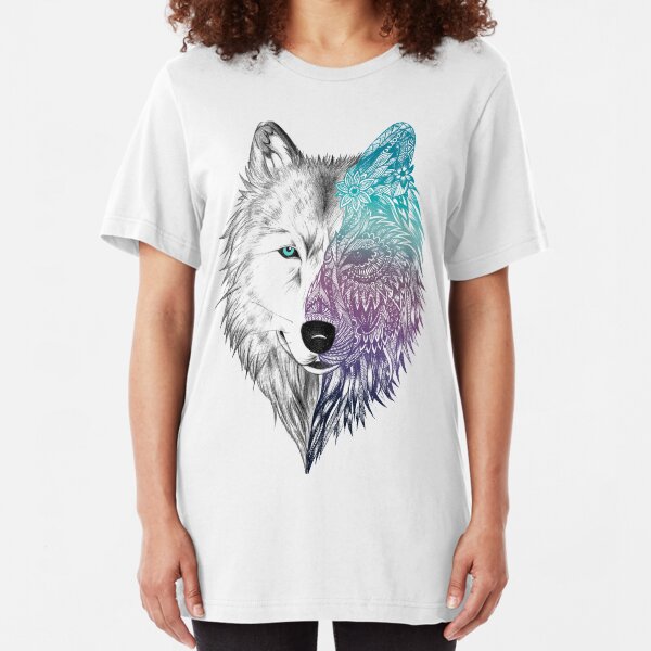 Wolf Mandala Slim Fit T-Shirt