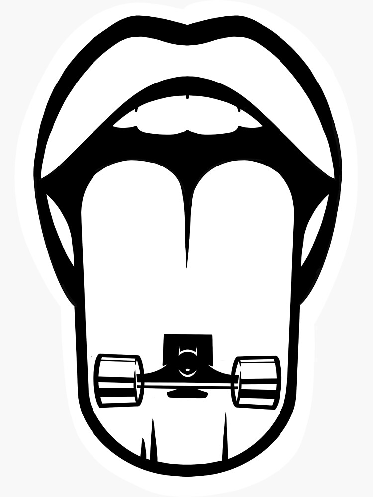 "Skateboard mouth sticker" Sticker by BettyandFrank Redbubble