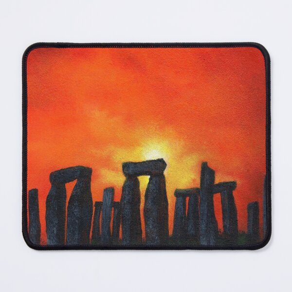Item preview, 'Stonehenge Sunset' red hot fiery sunset at the iconic Stonehenge designed and sold by helenvjames.