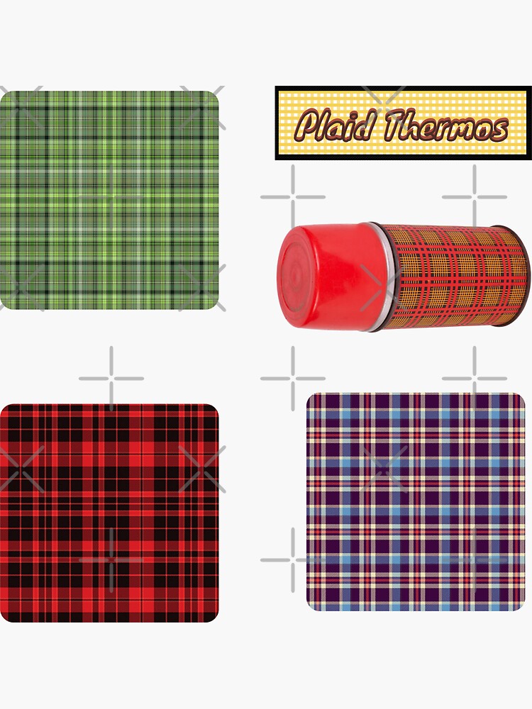 Plaid Thermos Sticker Pack Sticker for Sale by Goalcoach