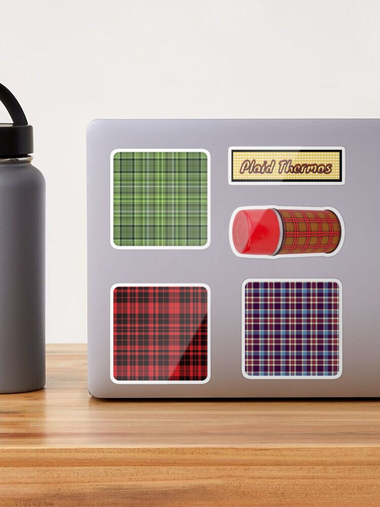 Plaid Thermos Sticker Pack Sticker for Sale by Goalcoach