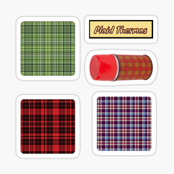 Plaid Thermos Sticker Pack Sticker for Sale by Goalcoach