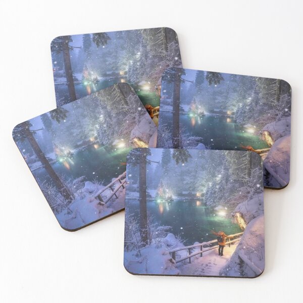 Item preview, The snowy path around the lake. designed and sold by Karine Dupras.