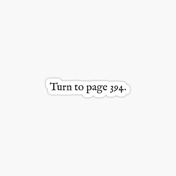 Turn to Page 394 Harry Potter Sticker - Vinyl Sticker, Reading