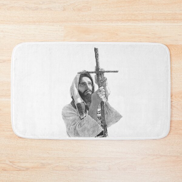 Item preview, Jesus Christ Holding wood cross designed and sold by Rowena Jones.