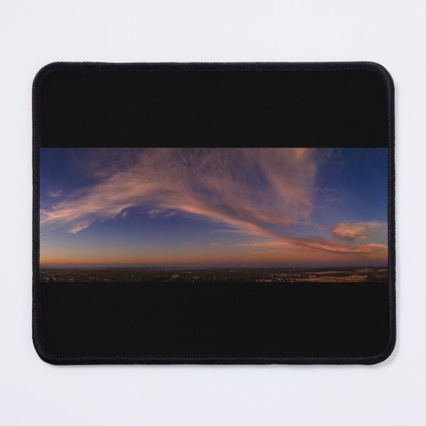 Item preview, Fluffy pink clouds at sunset against a deep blue sky aerial panoramic designed and sold by James-Cole.