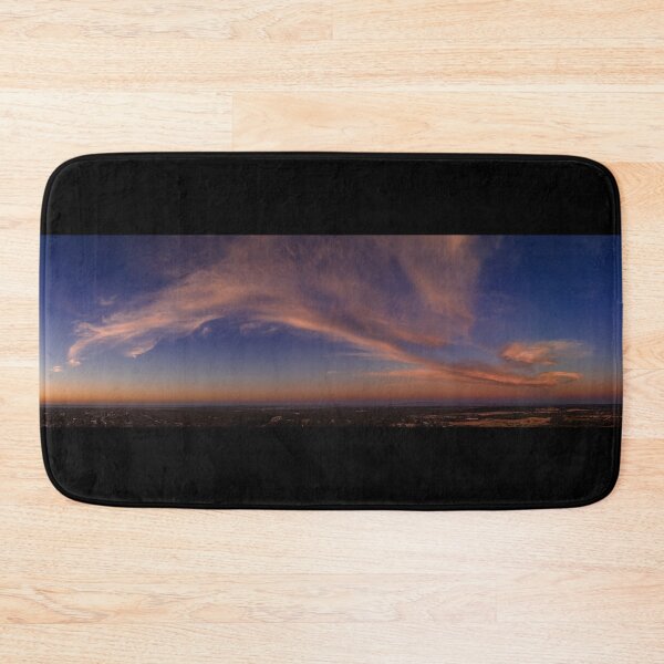 Item preview, Fluffy pink clouds at sunset against a deep blue sky aerial panoramic designed and sold by James-Cole.