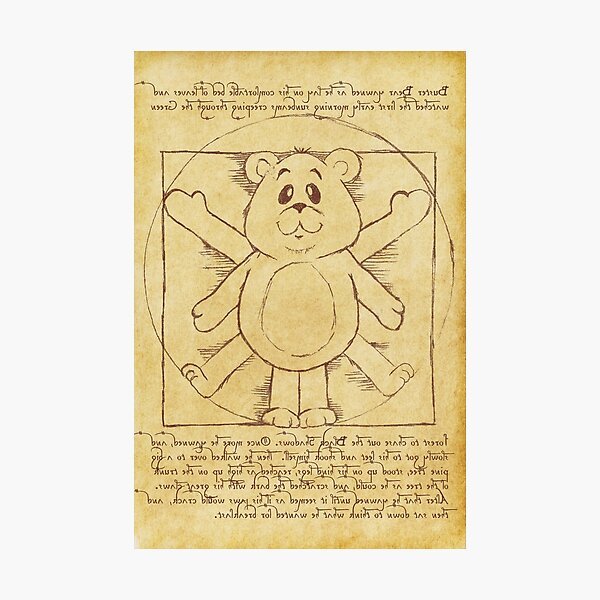 Item preview, Vitruvian Man Teddy Bear Poster designed and sold by waiting4rain.