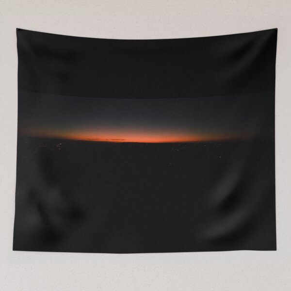 Item preview, Aerial shot of final light of a distant sunsets afterglow with street lights below designed and sold by James-Cole.
