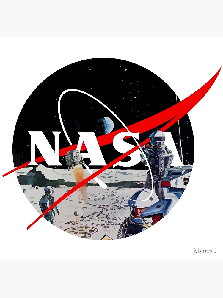 Retro NASA Logo Design; Sticker, Mask, Tee Poster for Sale by lilyvermilya