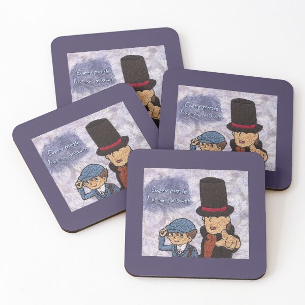 Item preview, Professor Layton and Luke "Every Puzzle Has an Answer" Embroidery Fan Art designed and sold by ashleygilland.