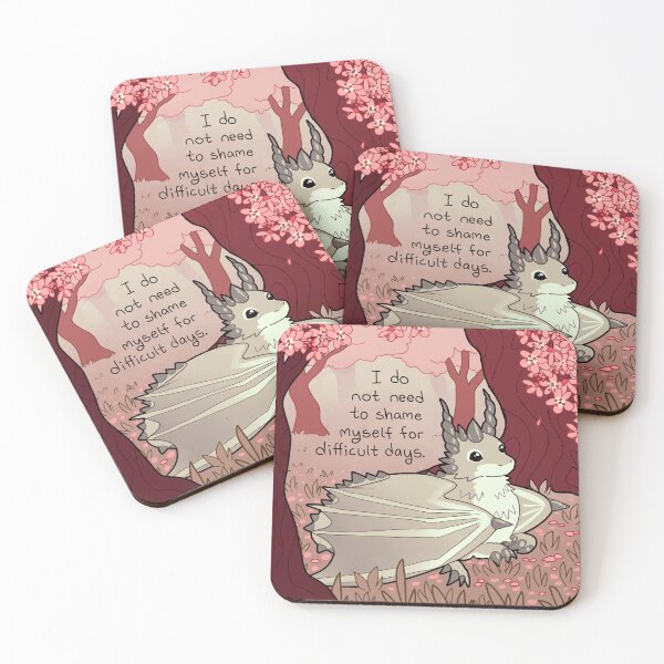 Item preview, "I Do Not Need to Shame Myself for Difficult Days" Cherry Blossom Dragon designed and sold by thelatestkate.