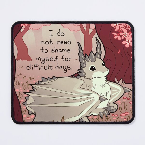 Item preview, "I Do Not Need to Shame Myself for Difficult Days" Cherry Blossom Dragon designed and sold by thelatestkate.