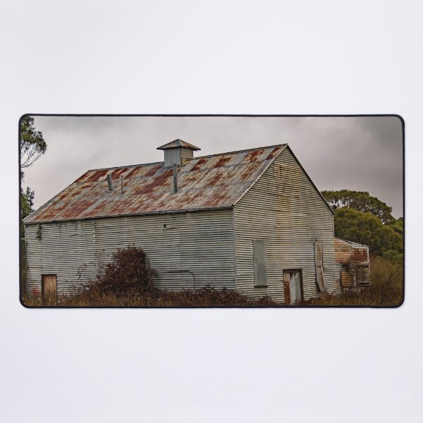Item preview, Side of abandoned run down tin shed rusting and decaying in a field designed and sold by James-Cole.