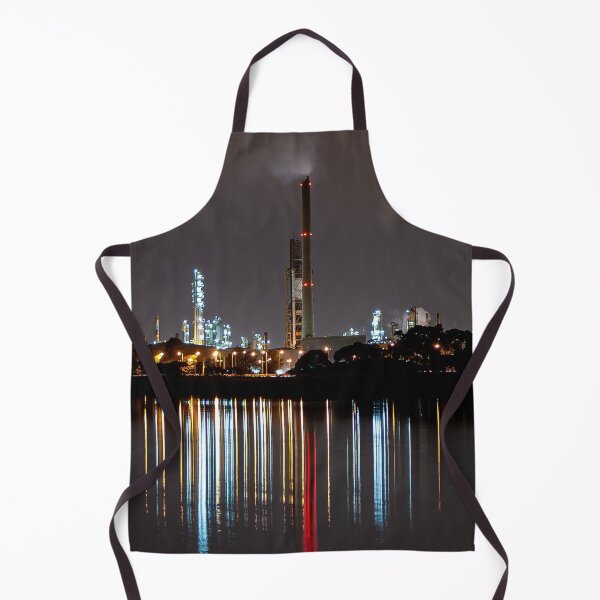 Item preview, Night lights from factory refinery reflecting in blurry streaks on the Yarra river designed and sold by James-Cole.