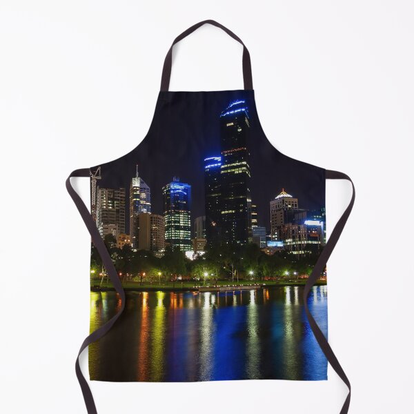 Item preview, Melbourne city night-cap with lights reflecting in the Yarra river designed and sold by James-Cole.