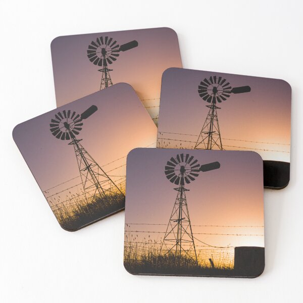 Item preview, Classic Australian windmill on farmland silhouetted at sunset. designed and sold by James-Cole.