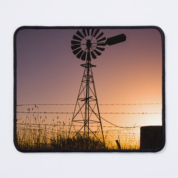 Item preview, Classic Australian windmill on farmland silhouetted at sunset. designed and sold by James-Cole.
