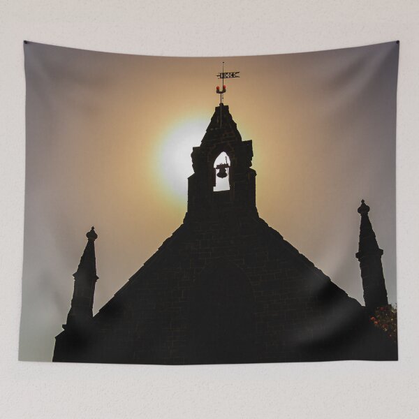 Item preview, Silhouette of old church in Bulla Victoria with sun setting behind the bell tower designed and sold by James-Cole.