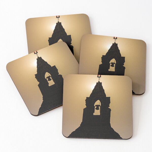 Item preview, Silhouette of old church bell tower at sunset in Bulla Victoria designed and sold by James-Cole.