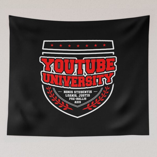 Item preview, YOUTUBE UNIVERSITY - funny design for self taught students designed and sold by TeeTimeShirts.