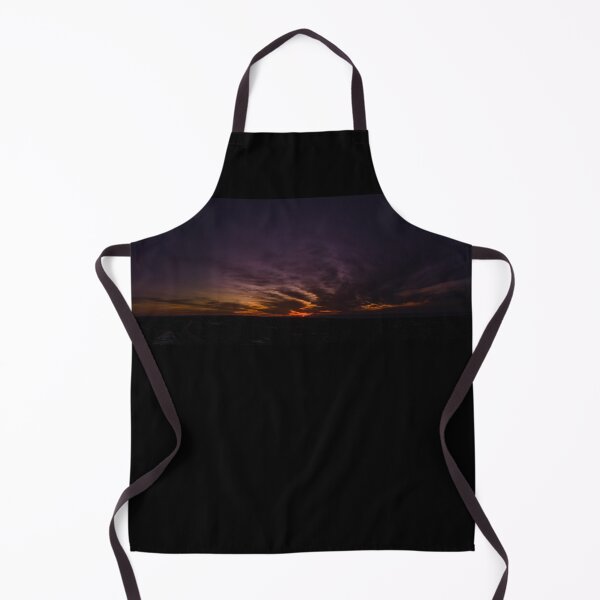 Item preview, Dark wispy clouds in a deep purple sky in the afterglow of an orange sunset aerial panoramic designed and sold by James-Cole.