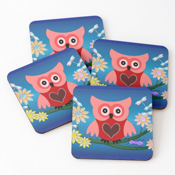 Item preview, Cute Owl with Dragonflies, fantasy art designed and sold by LoneAngel.