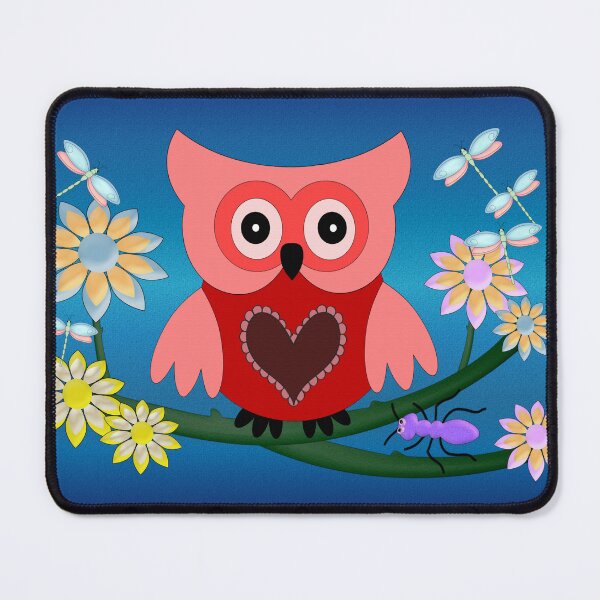 Item preview, Cute Owl with Dragonflies, fantasy art designed and sold by LoneAngel.
