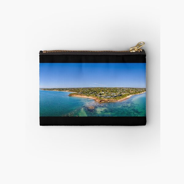 Item preview, Aerial shot of Daveys Bay Pelican Point, Mount Eliza coastal seascape with turquoise sea and clear blue sky aerial panoramic designed and sold by James-Cole.