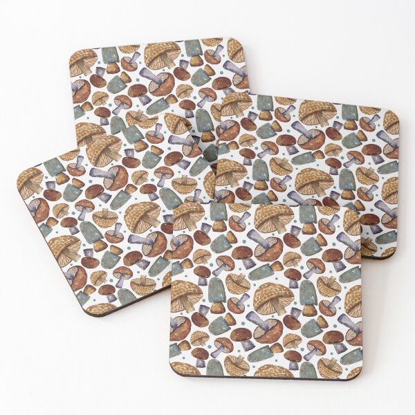 Item preview, Forest Mushrooms - Brown & Blue designed and sold by aliciahayesart.