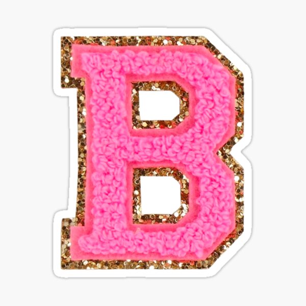 opvoeder Mauve influenza Letter B Bubble gum glitter Varsity Preppy pink patch" Sticker for Sale by  BeauBeauxox | Redbubble