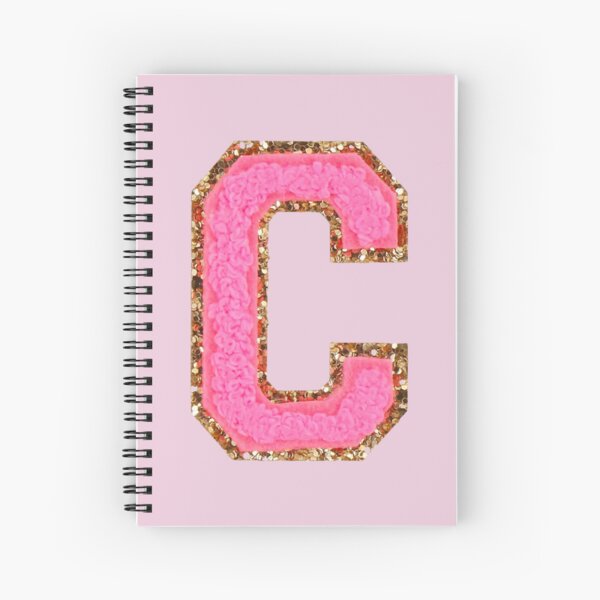 Item preview, Letter C Bubble gum glitter Varsity Preppy pink patch designed and sold by BeauBeauxox.
