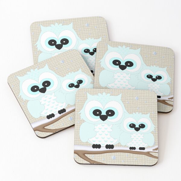 Item preview, Cute Winter Owls, fantasy art designed and sold by LoneAngel.