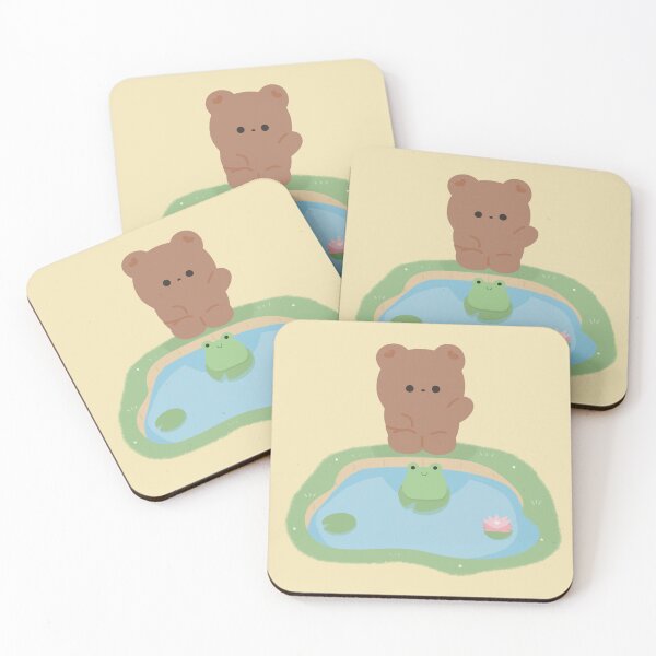 Item preview, bear and frog friends designed and sold by jenxodraws.