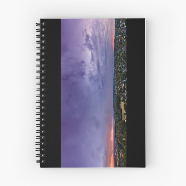 Item preview, Stormy rain clouds in the afterglow of sunset glowing purple, blue and orange aerial panoramic designed and sold by James-Cole.