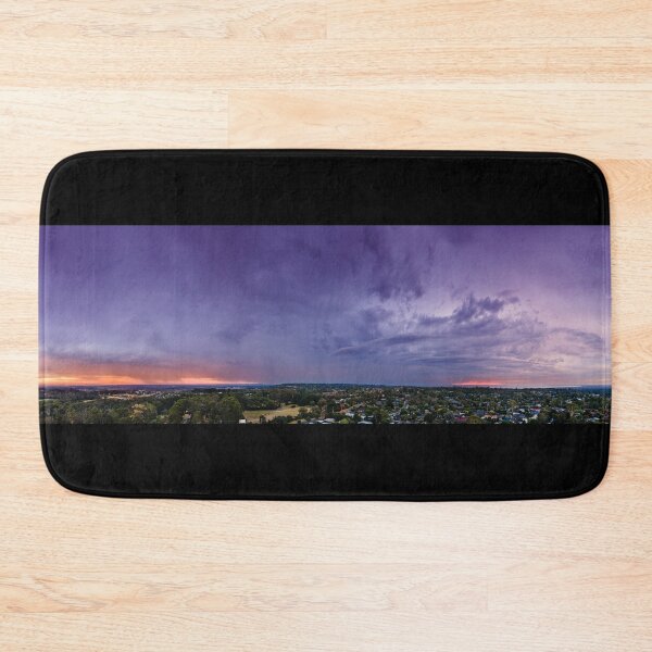 Item preview, Stormy rain clouds in the afterglow of sunset glowing purple, blue and orange aerial panoramic designed and sold by James-Cole.