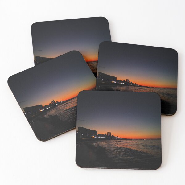 Item preview, Gorgeous Orange Ocean Sunset & deep blue sky at night  designed and sold by anisbbmbrush.