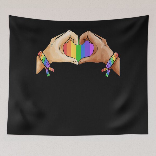 Aperçu de l'œuvre Gay Pride Clothing LGBT Rainbow Flag Tee Heart Unity créée et vendue par Vignette2323.
