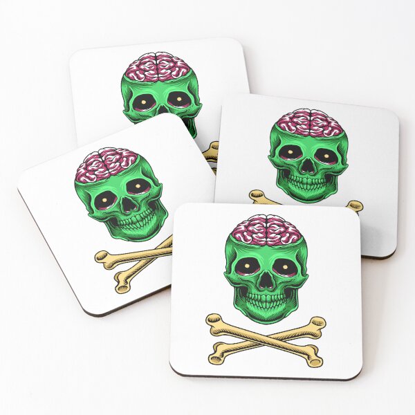 Item preview, Neon green skull with pink brain designed and sold by Proud Pro Gifts.
