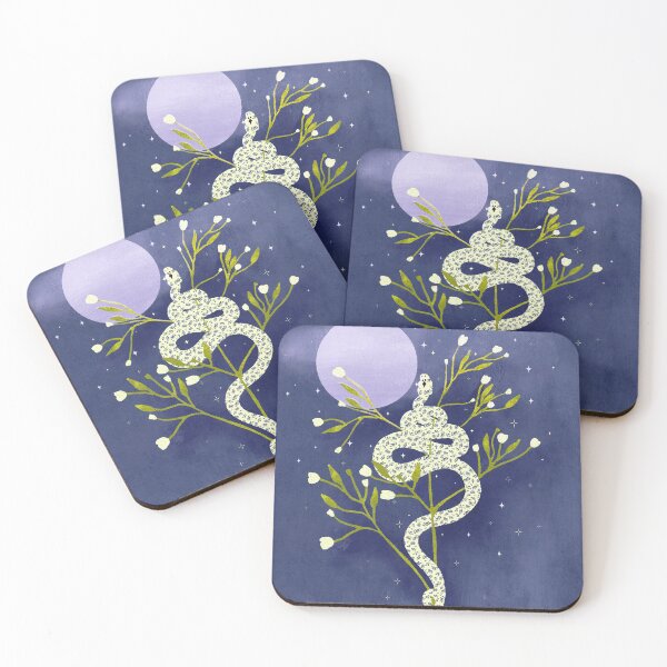 Item preview, Magical  spiral snake incantation  with Mystic moon and stars designed and sold by InnaMGraphic.