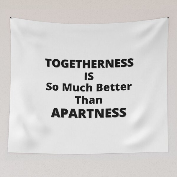 Item preview, Funny Heart Togetherness Is So Much Better Than Apartness All Black Hollow Letters designed and sold by podguy.